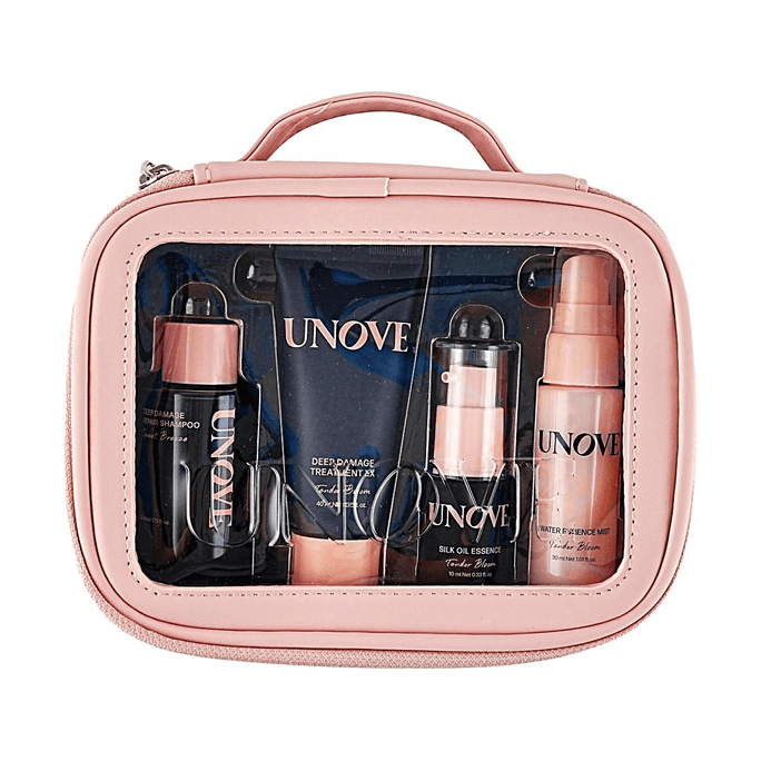 Unove Travel Kit (Shampoo 52ml + Treatment 40ml + Hair Oil 10ml + Mist 30ml) Repair Nourishing Smooth Travel Size