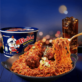 달콤하고 매콤한 한국식 닭고기맛 불닭라면, 인공 매운 닭고기맛, 4.05온스