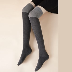 New JK Leg Slimming Splicing Over Knee Long Socks Knee Socks With Deep Gray Splicing