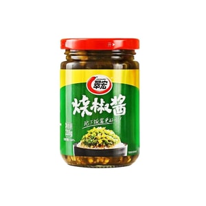 【中国直邮】 翠宏 烧椒酱218g*1瓶 四川拌饭辣椒剁椒酱虎皮青椒剁椒酱拌面下饭菜