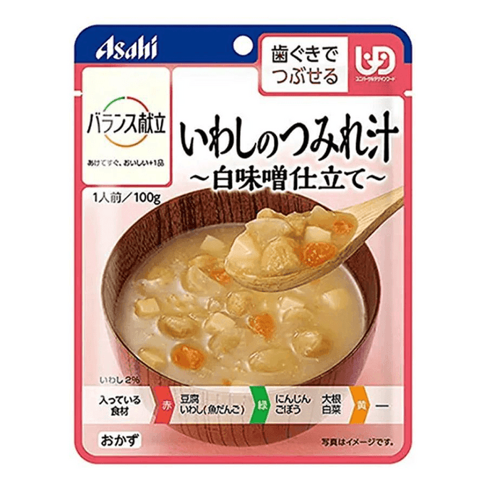 【日本直邮】 日本 和光堂 いわしのつみれ白味噌仕立て 100g 調理食品 魚のすり身 白味噌風味 穏やかな風味 介護食 高タンパク質 消化しやすい 柔らかい食品 高齢者向け