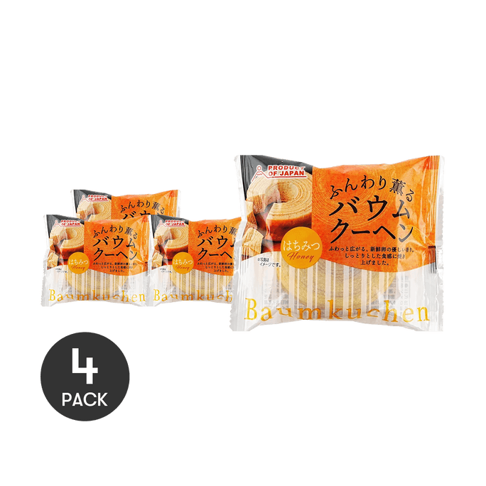 日本FDI 年轮蛋糕 蜂蜜味 55g *4【4份超值装】【蓬松柔软】【营养早餐】