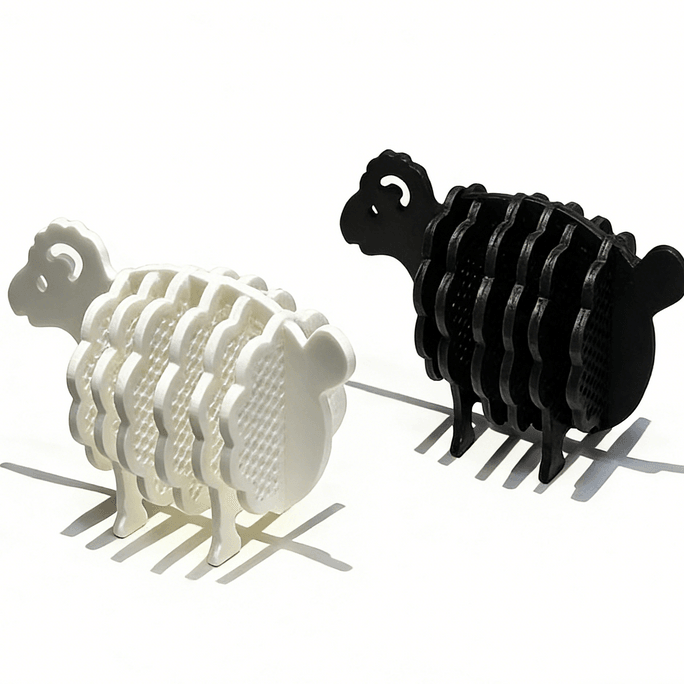 喜乐多优选 可爱绵羊隔热垫防烫家用*1组(黑+白)