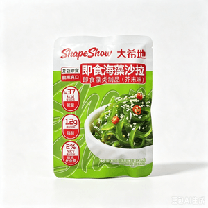 大希地 开袋即食 低脂 裙带菜 海带丝 中华海草 早餐 减脂 凉拌菜沙拉卡寿司(芥末味2袋200g)