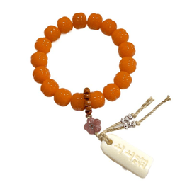 【中国直邮】灵月阁橙色菩提手串面包珠赤橙13mm*1件