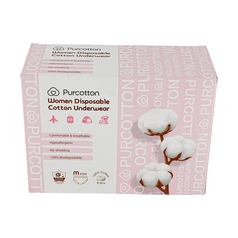 全棉时代女士 一次性内裤 纯棉无菌免洗 旅行出差便携装 M码8条装 4