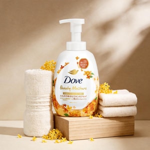 日本DOVE多芬 美肌桂花泡沫沐浴露 金桂香 按压瓶装 540g 保湿毛孔护理 缓解干燥 净透肌肤 干性肌肤护理