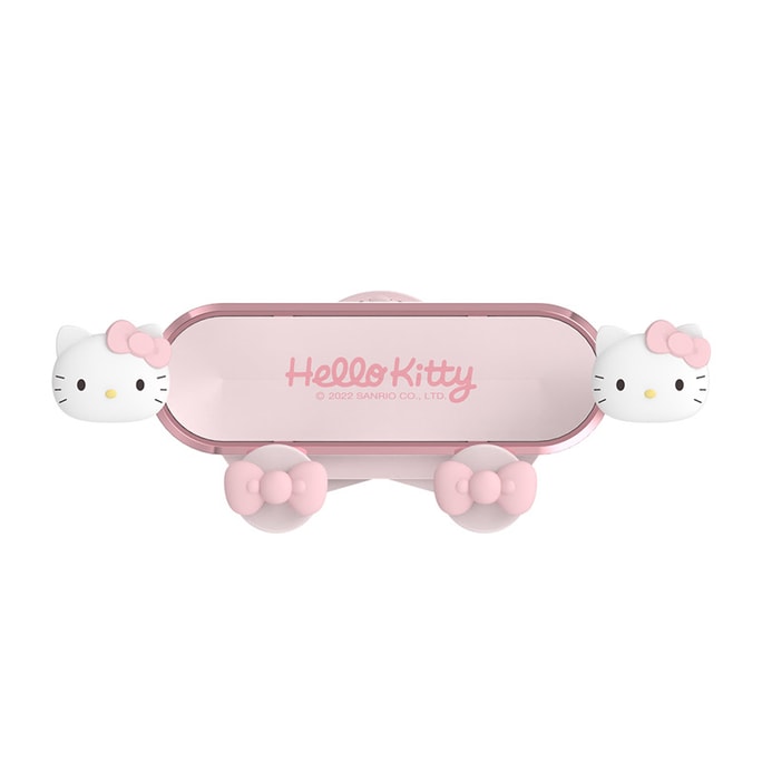 【中國直郵】Hello Kitty 二代車載手機支架凱蒂貓汽車出風口重力通用型導航架 粉紅色