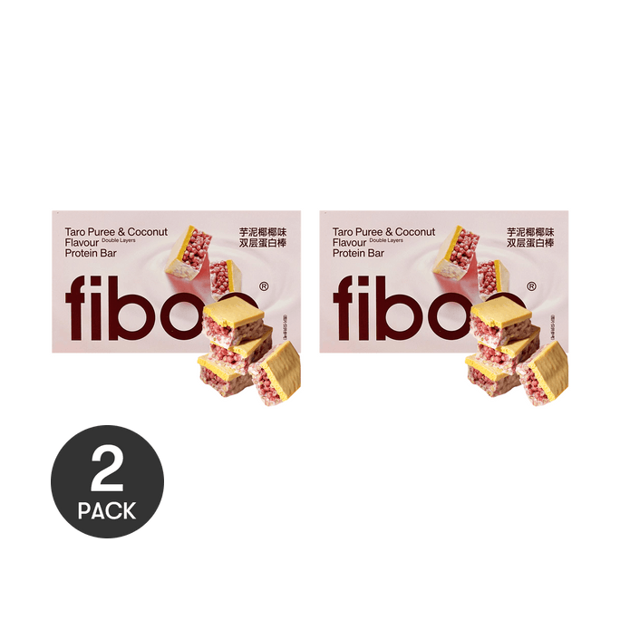 FIBOO 高蛋白双层蛋白棒 饱腹代餐能量棒 25g*6根 #芋泥椰椰  98kcal/根低卡 乳清0无蔗糖 低脂健身减脂餐【2盒超值装】