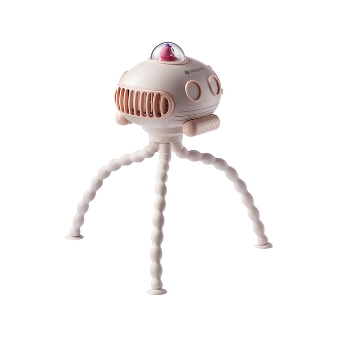 【中国直送】BC Babycare 小型扇風機 Octopus ポータブル USB 充電 蚊よけ ライトサウンド 首を振って音楽を再生可能 ピンク