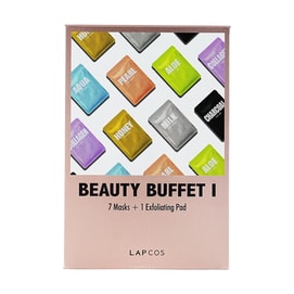 韩国LAPCOS 每日护肤面膜系列套装 7片面膜贴 + 去角质湿敷棉片 1片 珍珠亮白+蜂蜜营养+牛奶保湿+芦荟舒缓+水润补水+胶原蛋白紧致提拉+木炭毛孔清洁