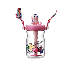 BC BABYCARE T - Rex Straw Cup (Tritan), 500mL, Light Pink