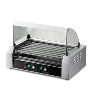 [중국 직배송] 티이지 핫도그 그릴 (핫도그 18개 조리 가능, 7가지 용량), 스테인리스 스틸 코팅 롤러 및 분리형 유리 뚜껑, 900W