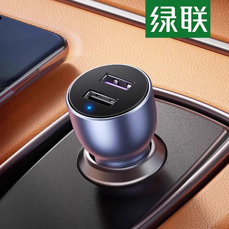 [中国からの直送] UGREEN カーチャージャー (iPhone 8-15 全モデル/Android フォンに適合) - 最大総電力 34.5W のデュアル USB 急速充電アダプター。 5