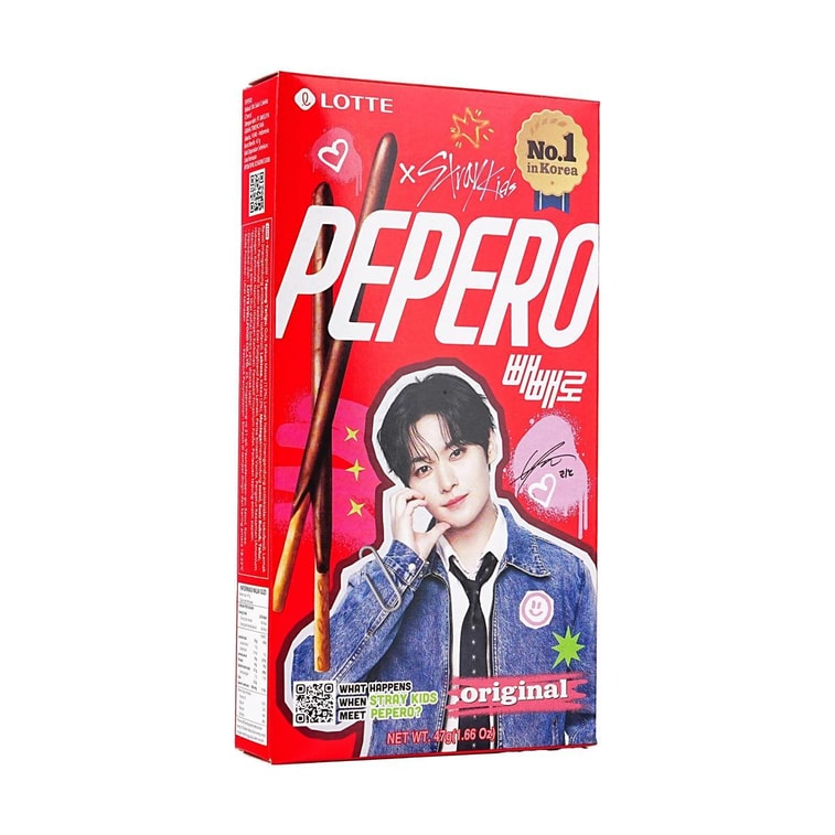 韓國LOTTE樂天 PEPERO 巧克力塗層脆棒餅乾 經典口味 47g【Stray Kids代言同款】【新舊包裝隨機發】 8