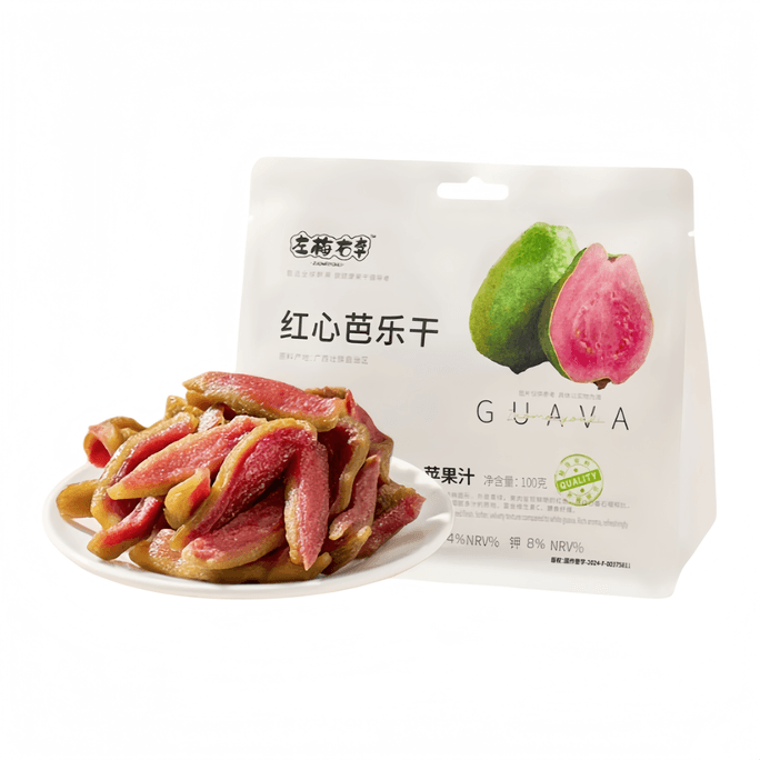 Zuo Mei Right Li 홍심 구아바 말린 구아바 과일 건강 스낵 바로 먹을 수 있는 100g*1 봉지