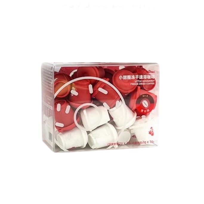 【中国直送】ティムホートンズ【店頭と同じ】ティムズミニドーナツ フリーズドライ ブラックコーヒー、コールドブリューアメリカーノラテ、インスタントコーヒー【月替わりパック】ミックスダークロースト+ミディアムロースト 1箱 ~ 2g*32個