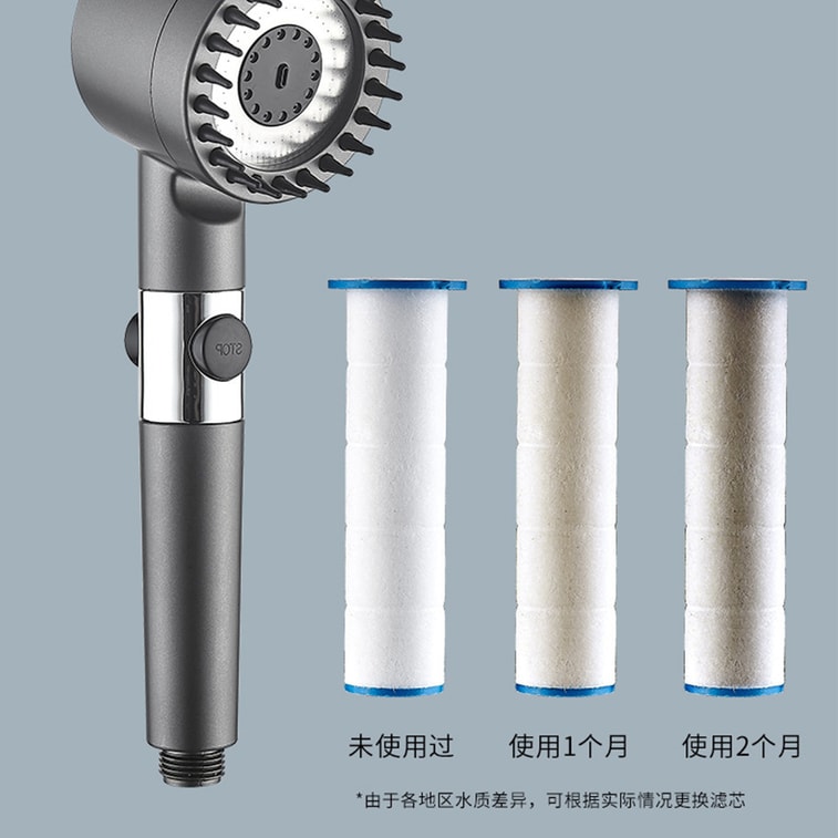 High Pressure Shower Head With Holder Handheld Shower Head With 1.5m Stainless Steel Gun Gray Hose And Holder Gift Box 1 Piece 9