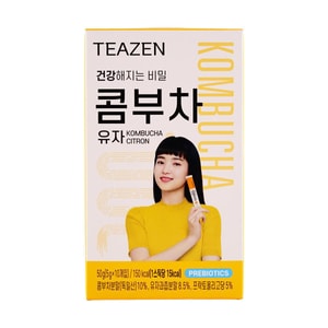 【BTS田柾国同款】 韩国TEAZEN 0蔗糖康普茶 柚子味  5g*10包入 【富含乳酸菌益生元 一杯仅15卡 】