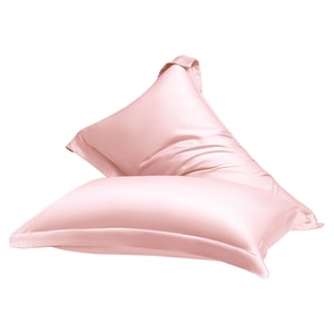 Ultra-Soft Cooling Washed Ice Silk Pillowcase Set of 2 – Breathable, Dry & Comfortable Bare-Feel Fabric, Reactive Dyed Fade-Resistant & Shape-Retaining, 48*74cm Queen Size Wide Edge Pillowcases, Pink