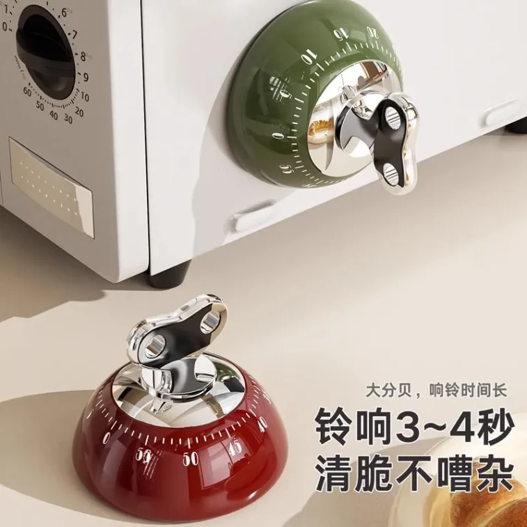 【中國直郵】 Others 磁吸計時器機械廚房定時器烹飪提醒器綠色*1個 3