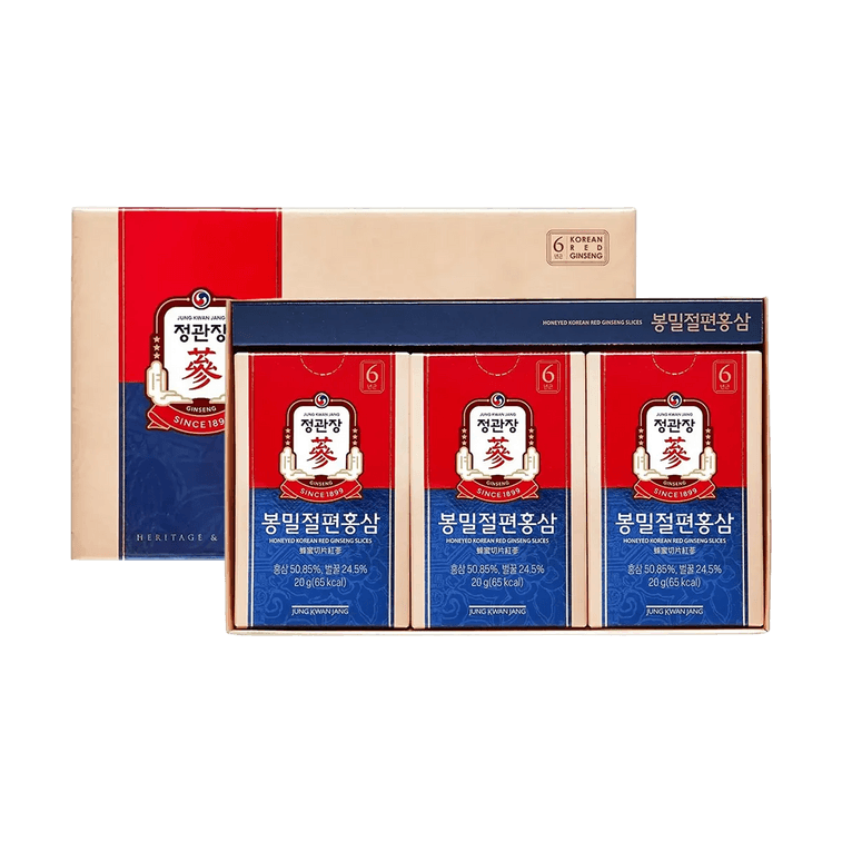 꿀에 절인 한국 홍삼 슬라이스 0.71oz*6팩 4.23oz 【한국 직수입】【꿀에 절인 슬라이스】 3