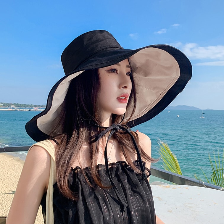 Women's Wide Brim Bucket Hat All Season Windproof Reversible UV Protection Versatile Style Khaki 1 Piece 6