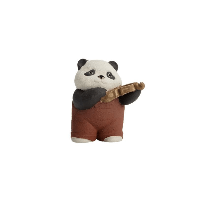 【中国直邮】 南山先生 熊猫紫砂茶宠茶玩可爱高档手工摆件茶具 弦乐 8.2*6.9cm