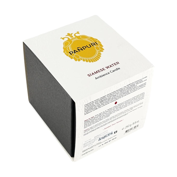 Panpuri Siamese Water Ambience Candle Luxury Home Fragrance, 8.8