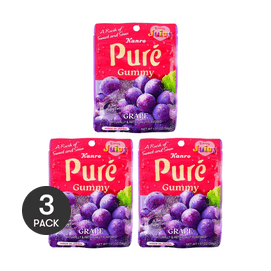 Kanro Pure Gummy Candy,Grape Flavor,Sour Powder ,1.97 oz *3【3 Packs】【Cute Heart-Shaped】【Japan Trendy】