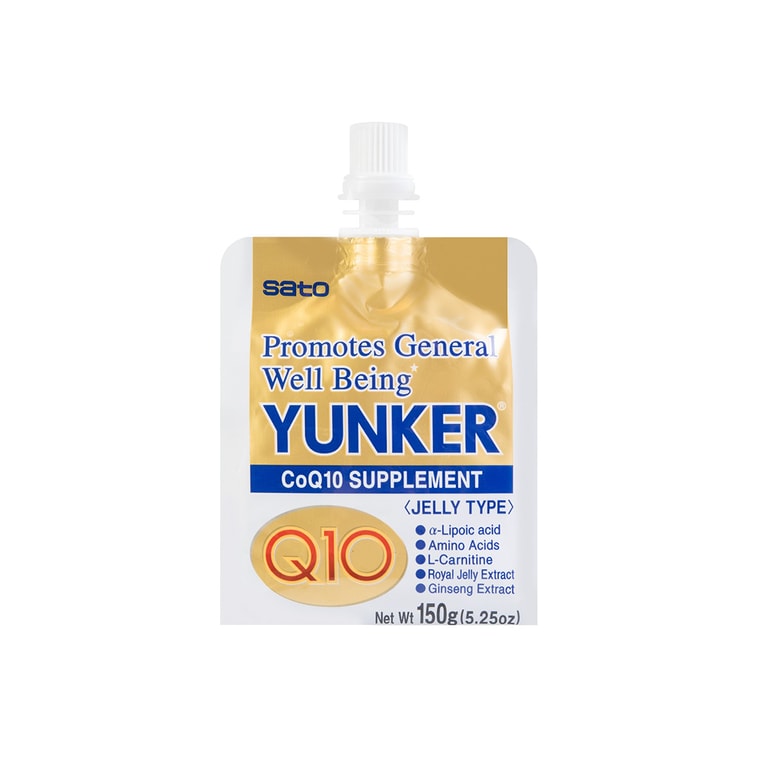日本SATO佐藤 YUNKER 輔酶Q10果凍飲料 緩解心臟不適 荔枝味 150g*6袋 林志玲推薦【熬夜神器】【超值6袋入】 7