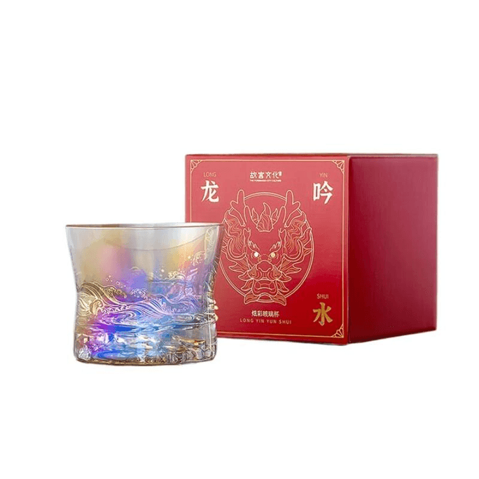 【中国直邮】 故宫博物院 文创礼物炫彩玻璃杯8.3*7cm*1个