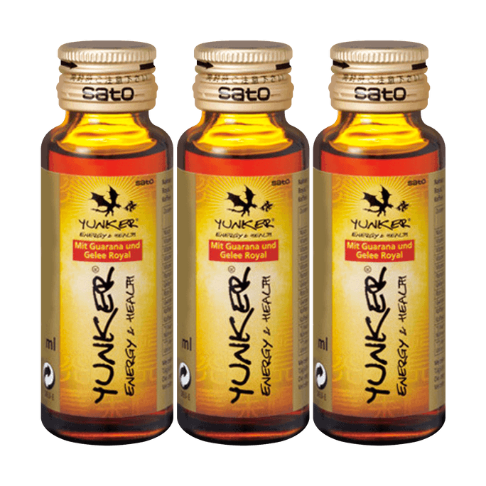 【밸류 팩】YUNKER 에너지+건강보조식품 비타민 함유 음료 30ml, 3btls