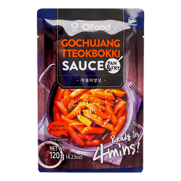 Spicy Korean Gochujang Tteokbokki - Stir-Fried Rice Cakes in Sauce, 4.23oz