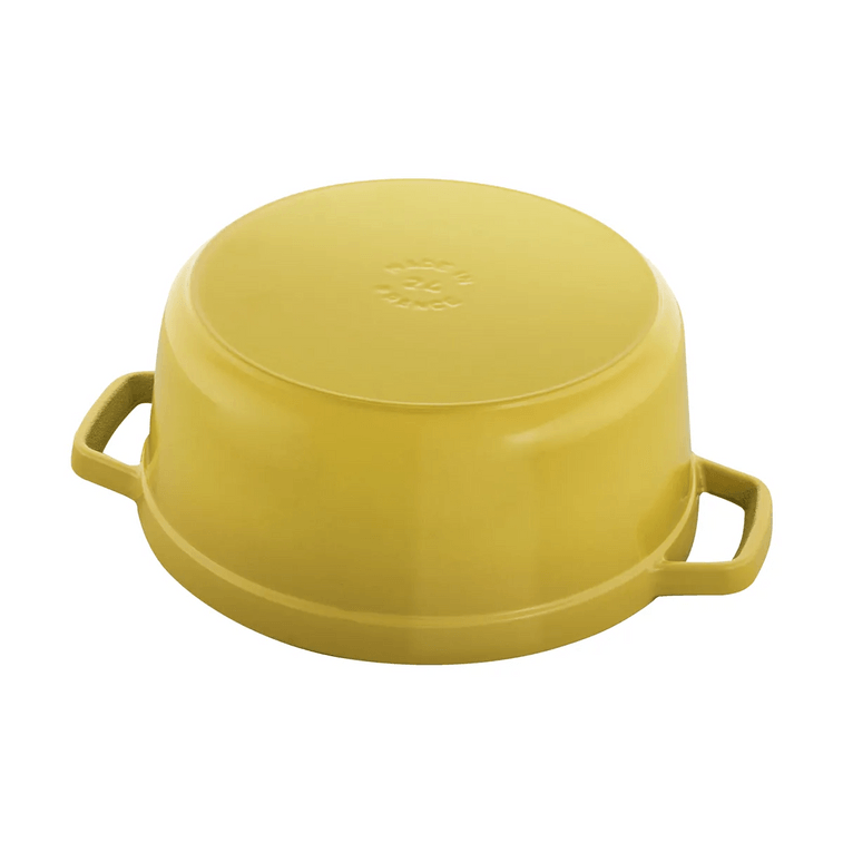 [Yami Exclusive] Round Dutch Oven Enamel-Coated Cast-Iron Citron 4QT×1 + Heart Shaped Knob Light Gold 1 pcs×1 10
