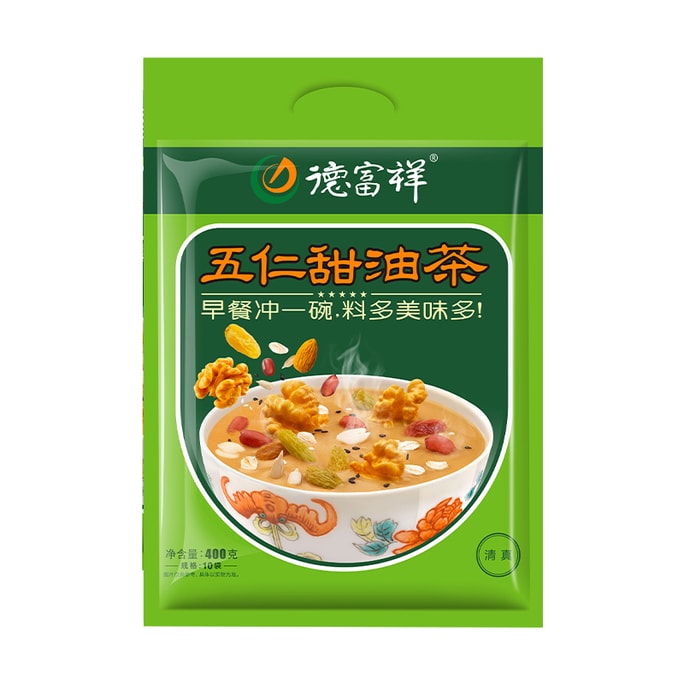 【中国直邮】德富祥 陕西油茶面 五仁甜油茶 速食食品 早餐便携冲饮代餐 400g