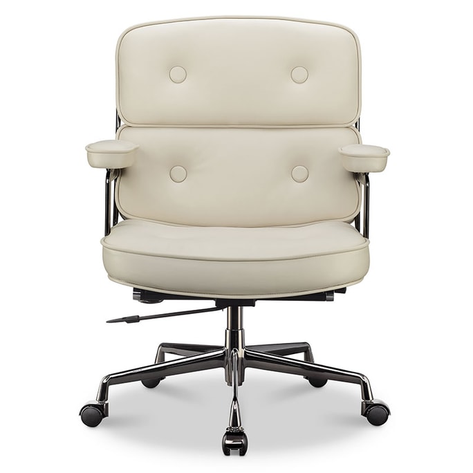 [Ready stock in the United States] LUXMOD Robin chair beige + smoke gray chair body xi leather single seat