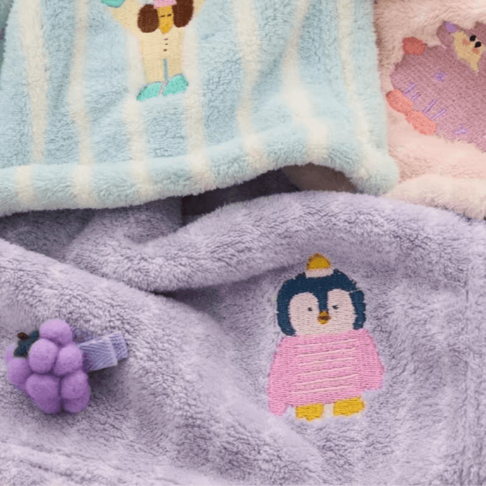 [중국 직배송] 산리 항균 및 진드기 방지 목욕 타월, 여성용 대형 사이즈, 산호 양털 소재, 뛰어난 흡수력, 타로 핑크 + 벚꽃 핑크, 70*140cm*2개입 3