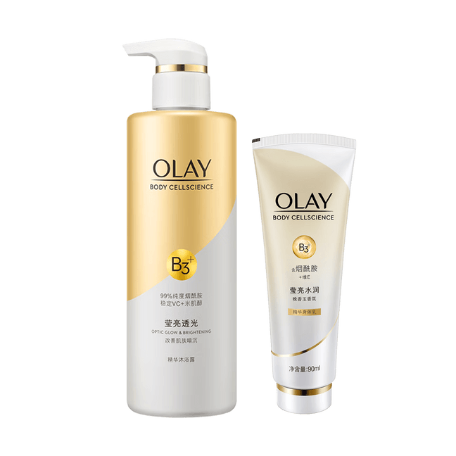 Essentials Radiant Glow Body Wash 500g + Radiant Hydration Body Lotion 90ml with Evening Primrose Fragrance
