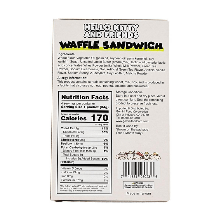 サンリオ ハローキティ＆フレンズ ワッフルサンドイッチクッキー 抹茶味 4.8オンス 4