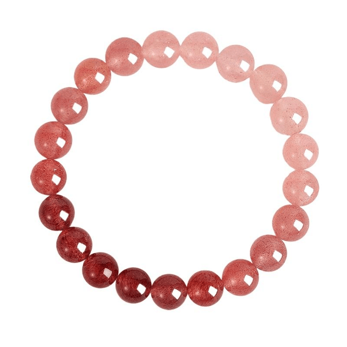  Putuoshan Overfragrant Strawberry Crystal Lady Powder If Peach Gradient Strawberry Crystal Bracelet *1 Piece