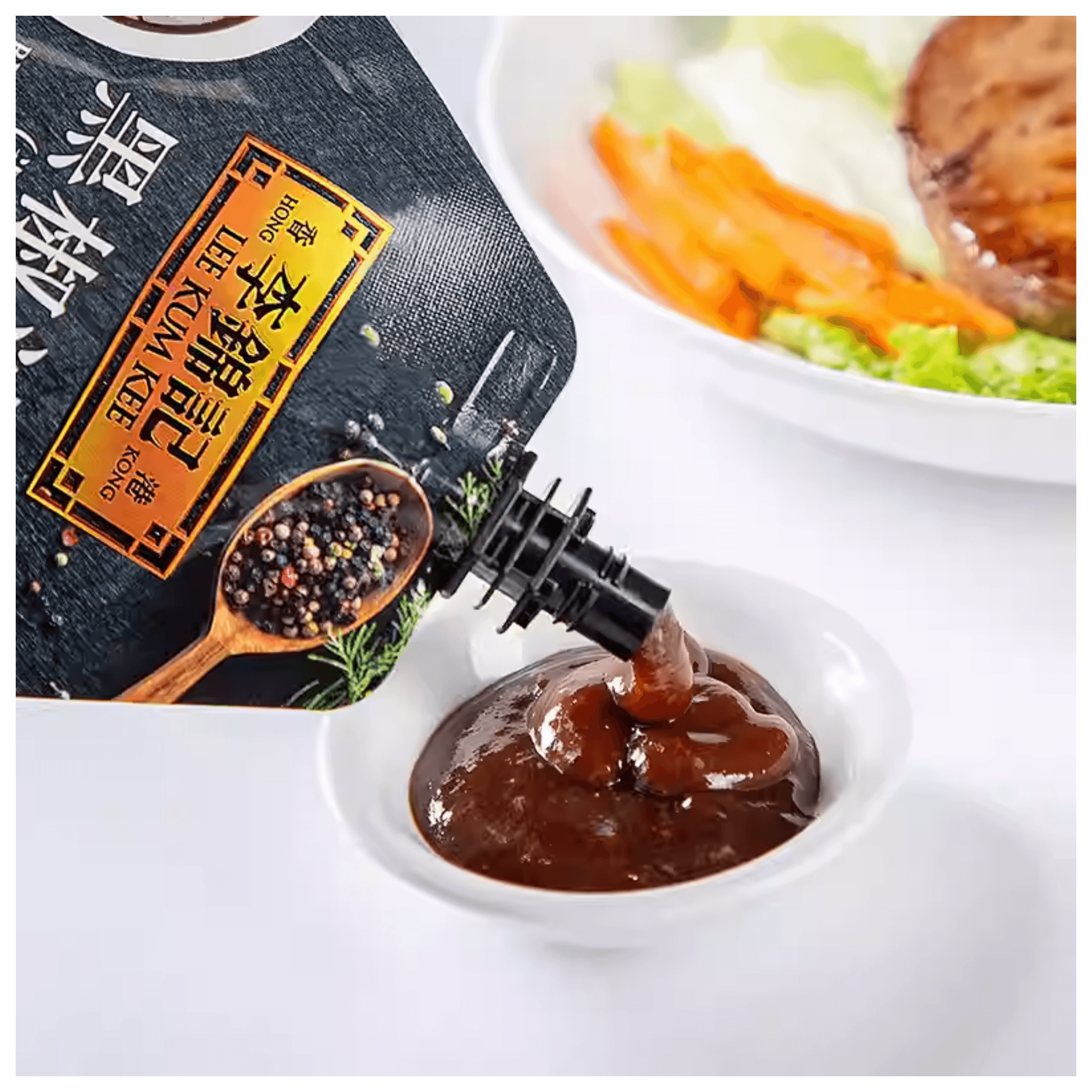 【中国直邮】 香港 李锦记 黑椒汁230g牛排酱黑胡椒酱调料黑椒酱*1袋