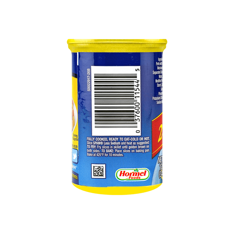 美国版SPAM世棒 减盐25%午餐肉罐头 340g【速食火腿火锅三明治食材】【低盐低钠】 4