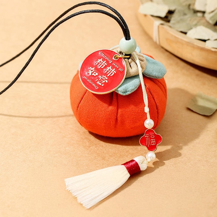 川岛屋福果荷包端午香囊带挂牌流苏柿子柿柿如意- 亚米