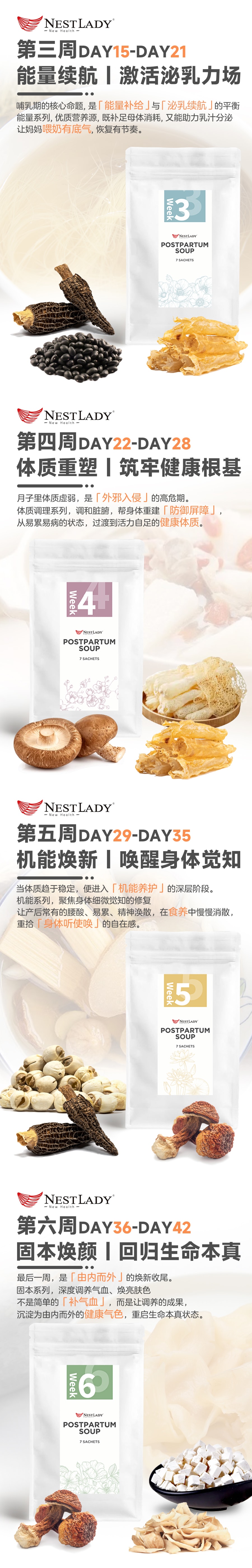 美国 NestLady雍容燕窝 42天金牌月子汤包 产后营养滋补 煲汤汤料 月子修复巩固