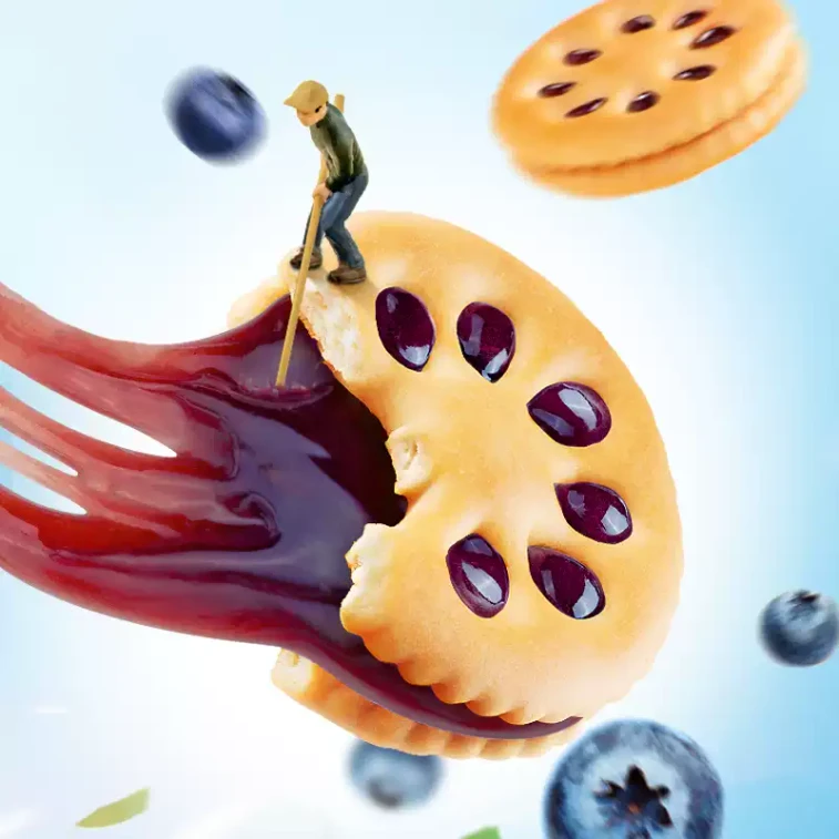 Fruit & Fragrance Filled Cookies, Jam Cookies—A Filling, Crispy Breakfast, Meal Replacement, Snack, or Treat   (Pineapple Flavor) 85g 3