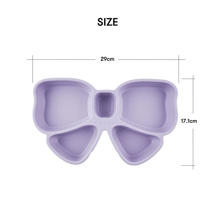 아기 실리콘 접시 급유판, 연보라색 6.7인치 x 11.4인치 x 1.3인치 8