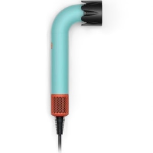 【中国空运直邮】 晶雅家 美规110V HD18弯管无叶吹风机r型机身家用宿舍用出差方便携带大风量冷热风 美发护发神器 6头款 彩陶青色 1台装