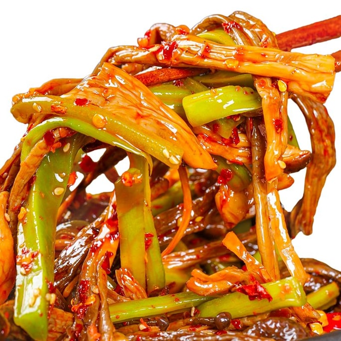 【中国直邮】 美食美客 陕丞相贡菜鹿茸菇即食香辣味脆嫩下饭咸菜卤味网红追剧小零食100g*1袋