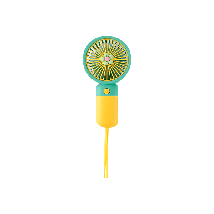 Mini Candy-colored Flower Portable Handheld Fan #Yellow